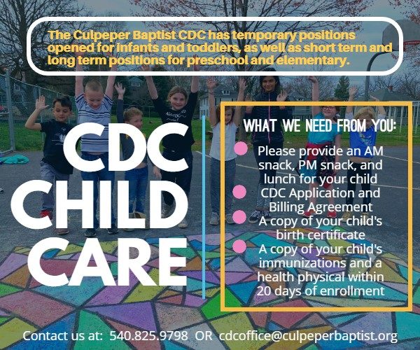 CDC Temporary Enrollment Flyer